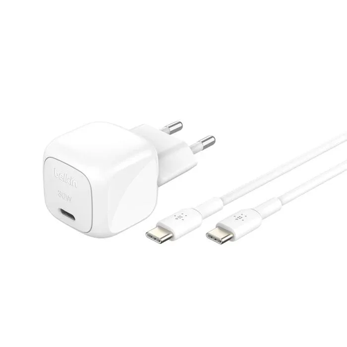 Adaptador de Corrente Belkin 30W USB PD + cabo w/1m C-C