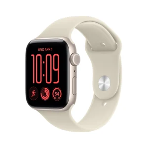 Apple Watch SE 3 GPS + Cellular, caixa em alumínio luz das estrelas de 44 mm com Bracelete desportiva areia - M/L