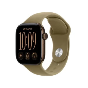 Apple Watch Series 12 GPS + Cellular, caixa em alumínio bronze escuro de 42 mm com Bracelete desportiva azeitona - M/L