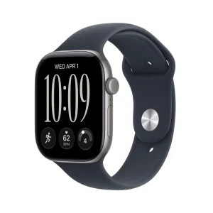 Apple Watch Series 12 GPS + Cellular, caixa em alumínio cinzento sideral de 46 mm com Bracelete desportiva azul Navy - S/M