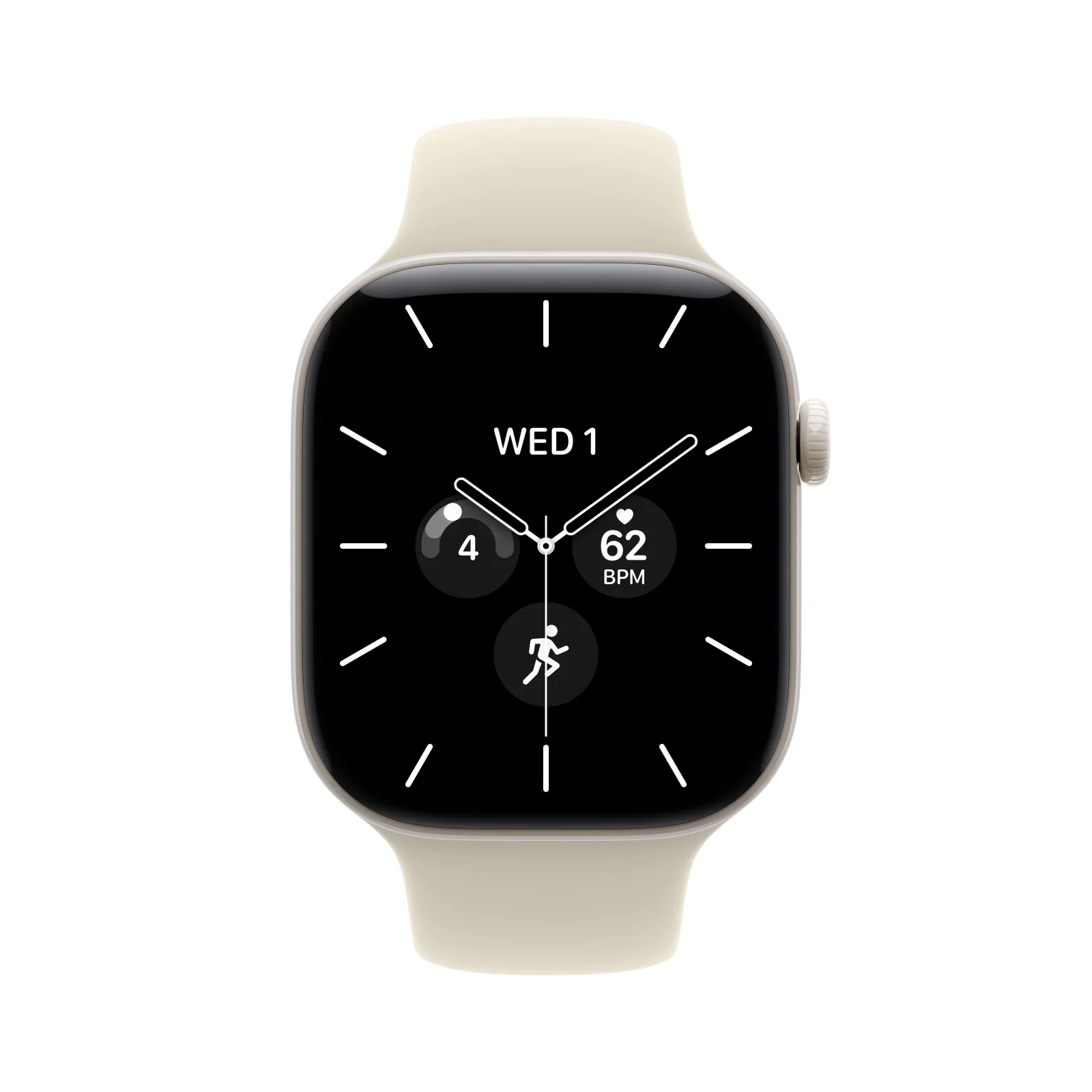 Apple Watch Series 12 GPS + Cellular, caixa em cerâmica branco pérola de 46 mm com Bracelete desportiva areia - S/M - Image 2