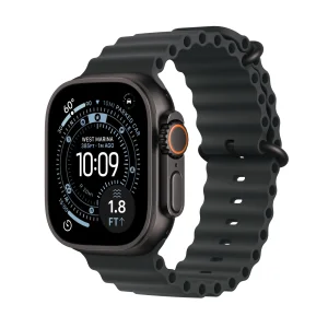 Apple Watch Ultra 3 GPS + Cellular, Caixa em titânio preto de 49 mm com Bracelete Ocean preta