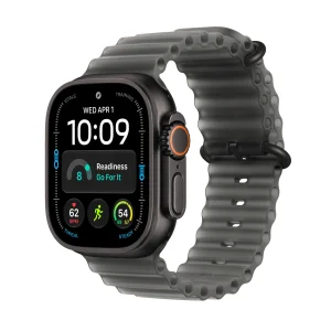 Apple Watch Ultra 4 GPS + Cellular, Caixa em titânio preto de 49 mm com Bracelete Ocean preto translúcido