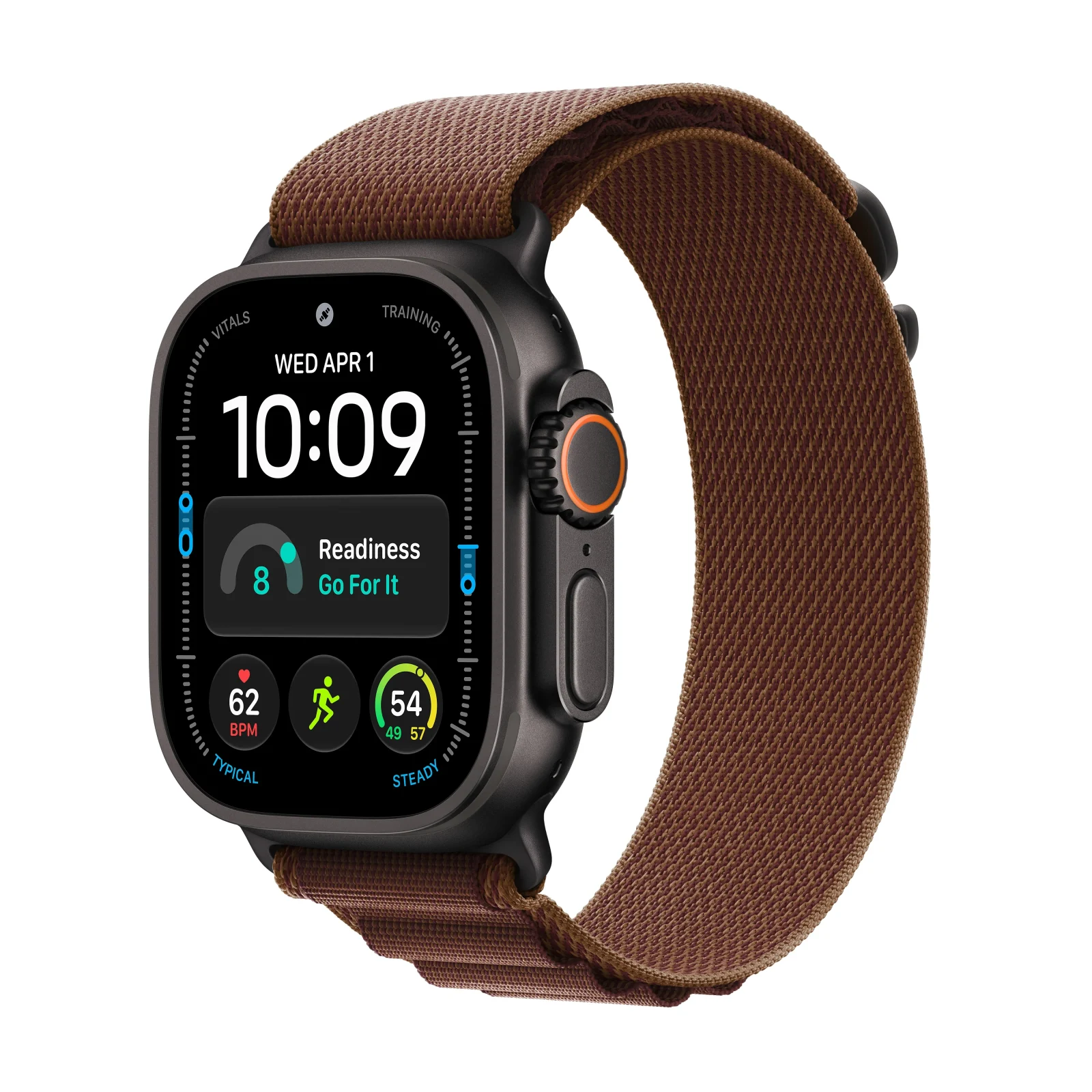 Apple Watch Ultra 4 GPS + Cellular, Caixa em titânio preto de 49 mm com Loop Alpine bordô - L