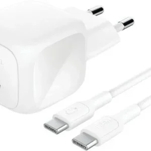 Carregador Belkin 45W USB PD Wall Charger with PPS, WHT w/ 1m 3aMP PVC C-C Cable
