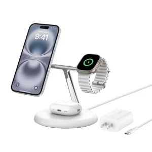 Carregador Belkin BoostCharge Pro 3-in-1 Magnetic Wireless Charging Stand with Qi2 15W