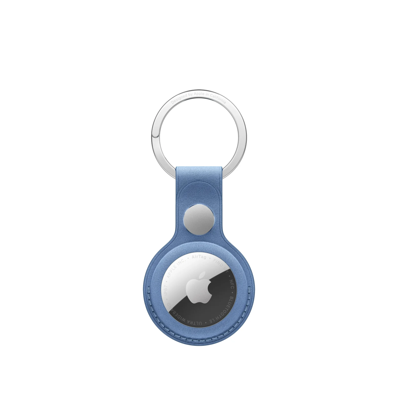 Porta‑chaves em tecido FineWoven para AirTag – Azul silvestre