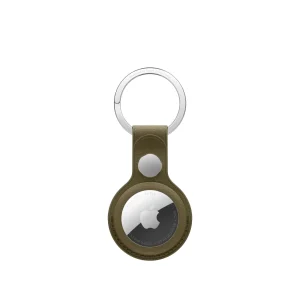 Porta‑chaves em tecido FineWoven para AirTag – Verde‑azeitona