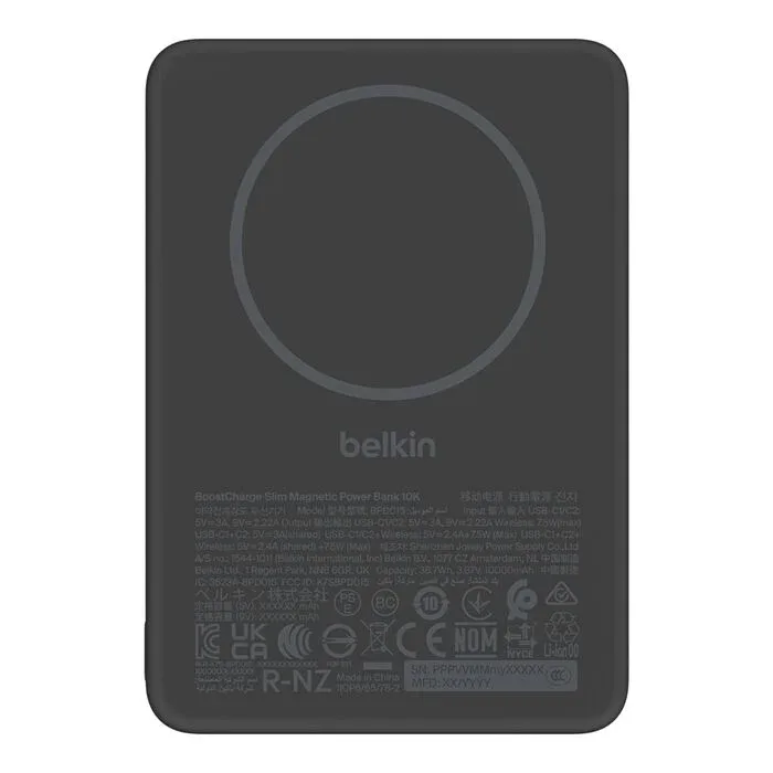 Powerbank Belkin BoostCharge 10k 7.5w Slim Magnetic Black