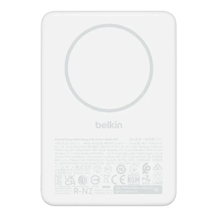 Powerbank Belkin BoostCharge 10k 7.5w Slim Magnetic White