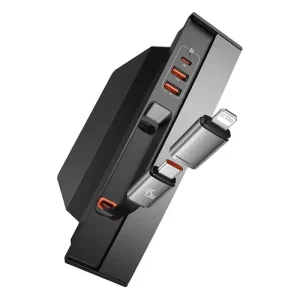 T-Space Series Hub For Tesla Cars (With A Retractable 45W Type-C Cabo) Cluster Preto